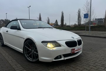 645i cabrio smg V8 HARtGE  wydech obniżony biała perła satyna zamiana
